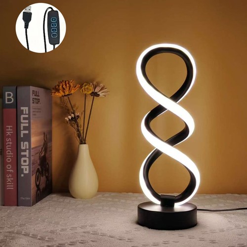 Usb led spiral bedside table - led,