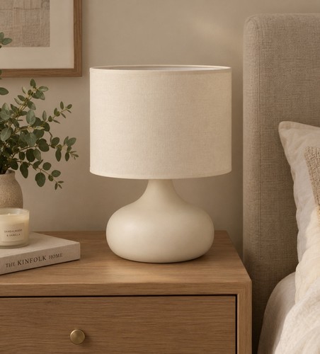 Large cream lamp for - large, bedside
