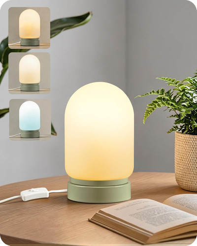 Small sage green glass - green, bedside