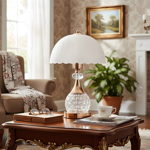 Luxury crystal table lamp with - luxury,