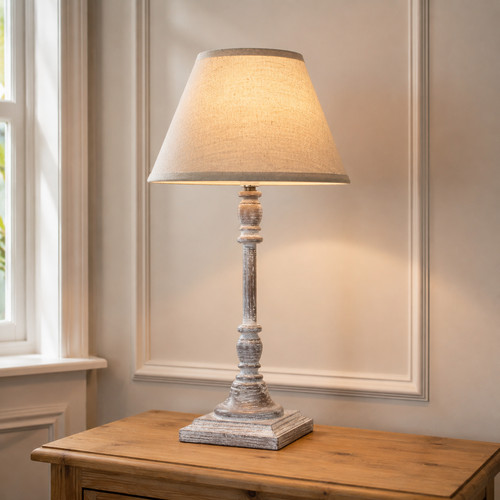 Antia stem table lamp - stem, linen